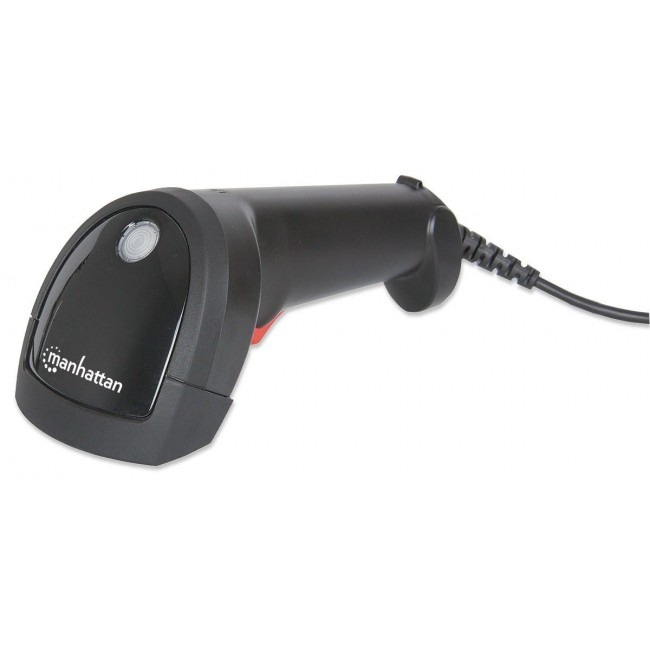 Manhattan Linear CCD Handheld Barcode Scanner, USB, 500mm Scan Depth, IP54 rating, Cable length 1.5m, Max Ambient Light 100,000 lux (sunlight), Black, Three Year Warranty