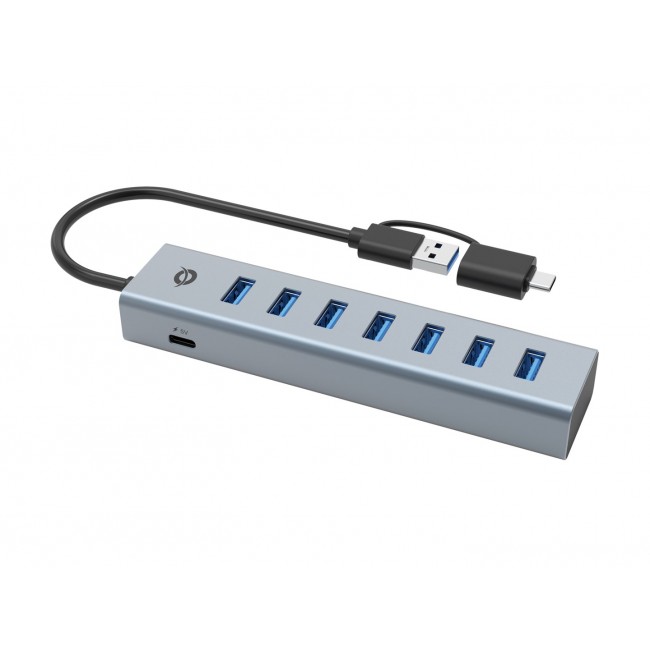 Conceptronic HUBBIES21GP 7-Port USB 3.0 Hub with Power Adapter, 5Gbps, USB-A x 7