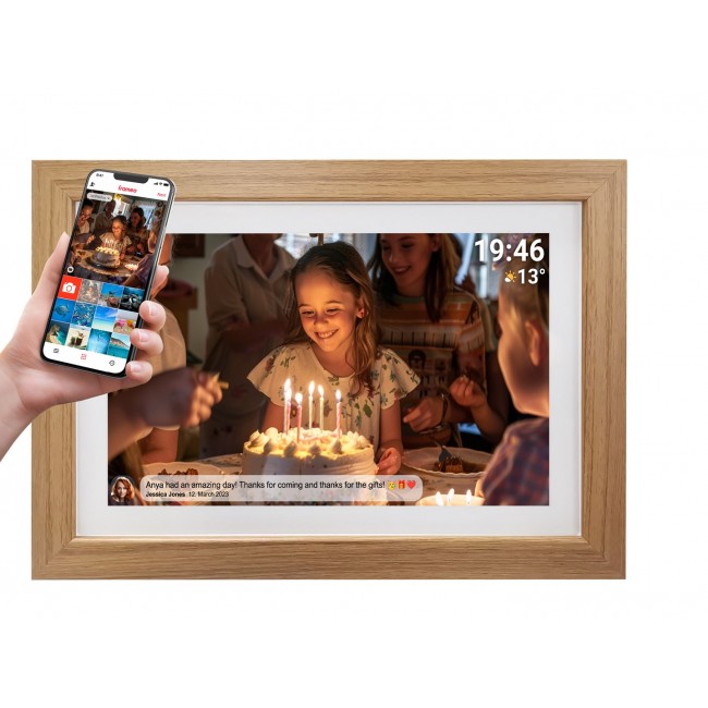 Denver PFF-1543LW digital photo frame Light brown 39.6 cm (15.6