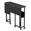 Maclean Folding Desk/Table, Black, Mobile, 100x73 cm, max. 50 kg, Angled, L-Shaped, MC-126 L/B