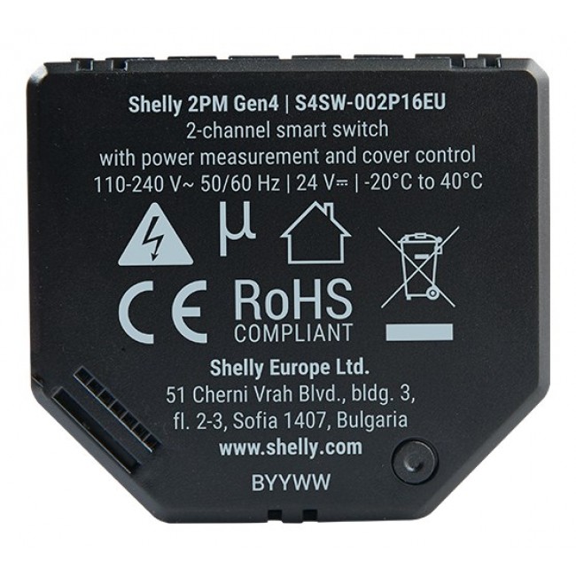 Shelly 2PM Gen4 Blind/shutter actuator 2 channels