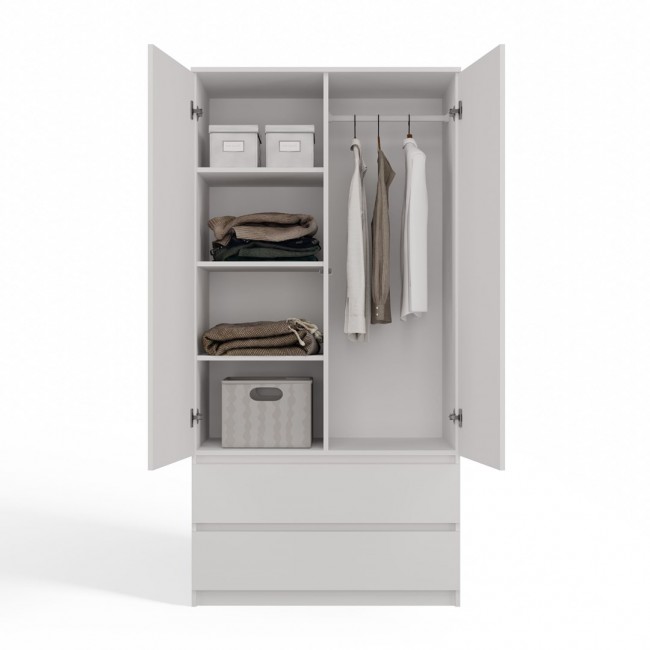 Topeshop SZAFA MALWA B bedroom wardrobe/closet 5 shelves 2 door(s) White