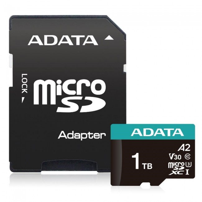 ADATA AUSDX1TUI3V30SA2-RA1 memory card 1 TB MicroSDXC UHS-I Class 10 ADATA AUSDX1TUI3V30SA2-RA1 memory card 1 TB MicroSDXC UHS-I Class 10