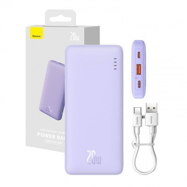Baseus Airpow Lithium polymer power bank 10000 mAh 20 W Purple