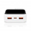 Powerbank 20 000mAh, 2x USB, 1x USB-C 22,5W, QC4+, LCD screen, white