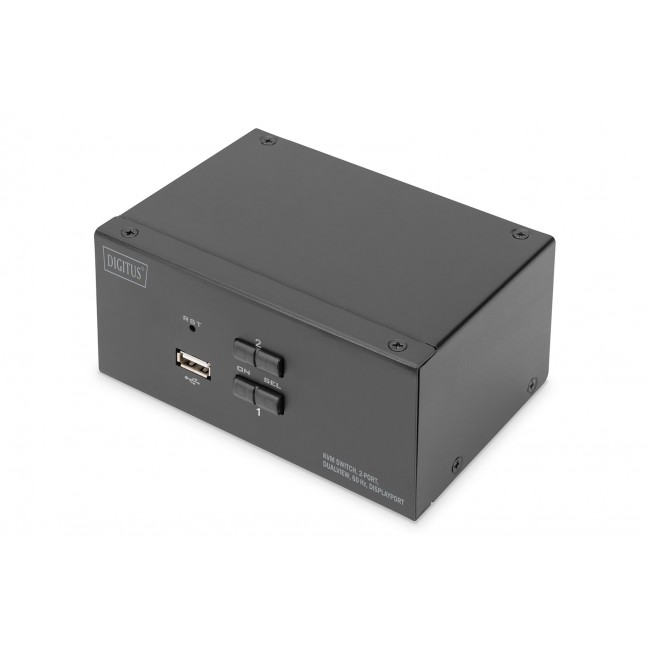 Digitus KVM Switch, 2-Port, Dual Display, 4K, DisplayPort Digitus KVM Switch, 2-Port, Dual Display, 4K, DisplayPort