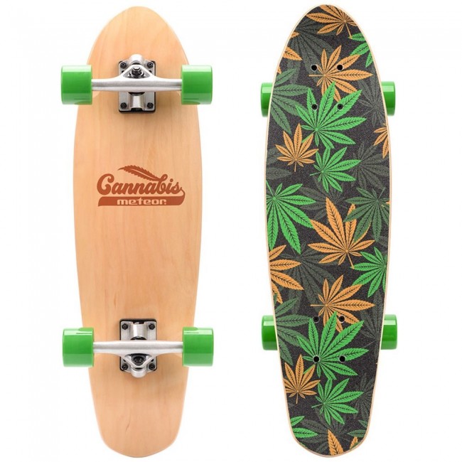 Meteor Cannabis green-brown-orange skateboard 22595 Meteor Cannabis green-brown-orange skateboard 22595