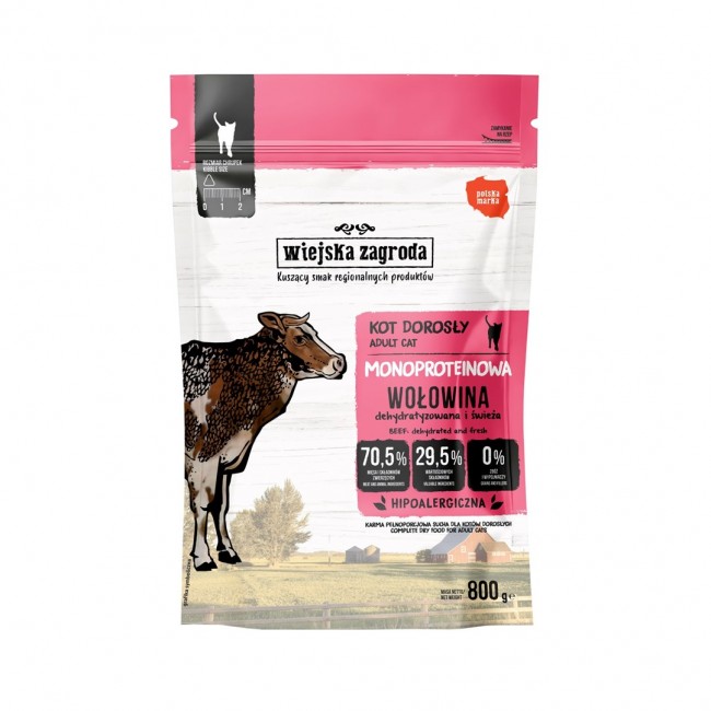 WIEJSKA ZAGRODA Monoprotein Beef - dry cat food - 800g WIEJSKA ZAGRODA Monoprotein Beef - dry cat food - 800g