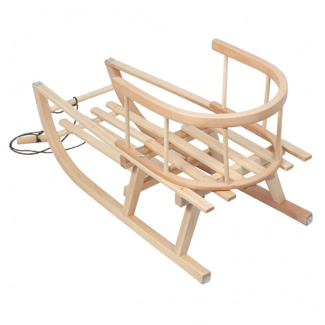 GreenBlue wooden sled, backrest, seat, cord, up to 100 kg, GB159 GreenBlue wooden sled, backrest, seat, cord, up to 100 kg, GB159