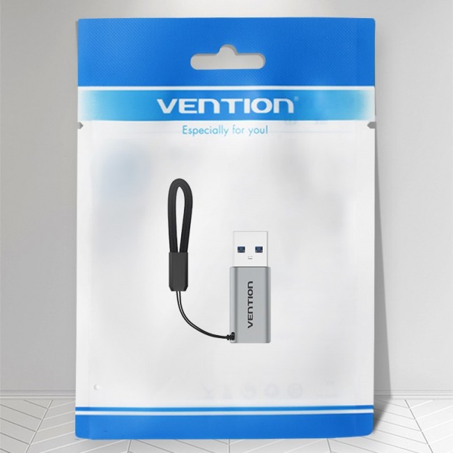 Vention USB 3.0 Male to USB-C Female Adapter Gray Aluminum Alloy Type Vention USB 3.0 Male to USB-C Female Adapter Gray Aluminum Alloy Type