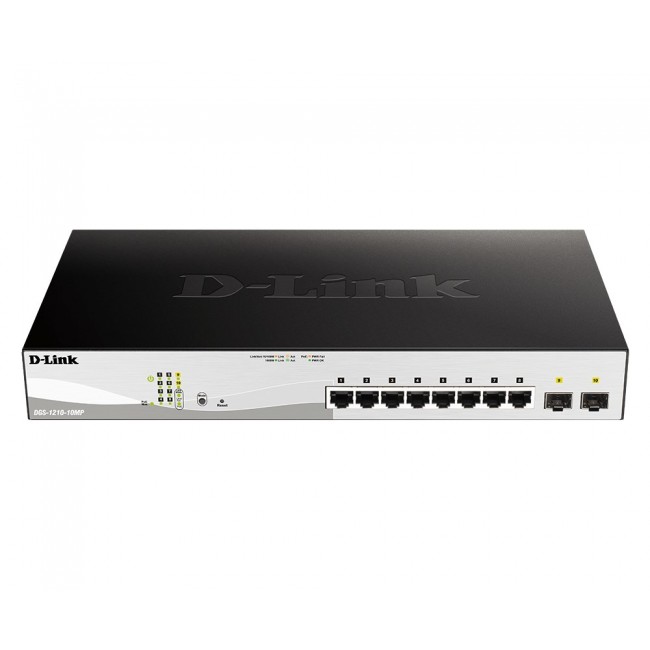 D-Link DGS-1210-10MP Managed L2 Gigabit Ethernet (10/100/1000) Power over Ethernet (PoE) Black, Grey D-Link DGS-1210-10MP Managed L2 Gigabit Ethernet (10/100/1000) Power over Ethernet (PoE) Black, Grey