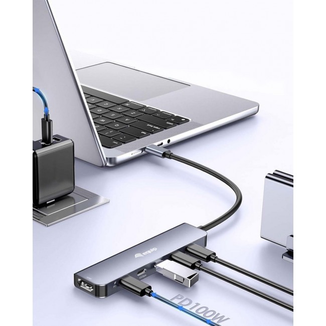 Equip USB-C 6 in 1 Multifunctional Adapter, HDMI 4K/60Hz, USB-C Gen2 x 4 (10Gbps), 100W USB PD Equip USB-C 6 in 1 Multifunctional Adapter, HDMI 4K/60Hz, USB-C Gen2 x 4 (10Gbps), 100W USB PD