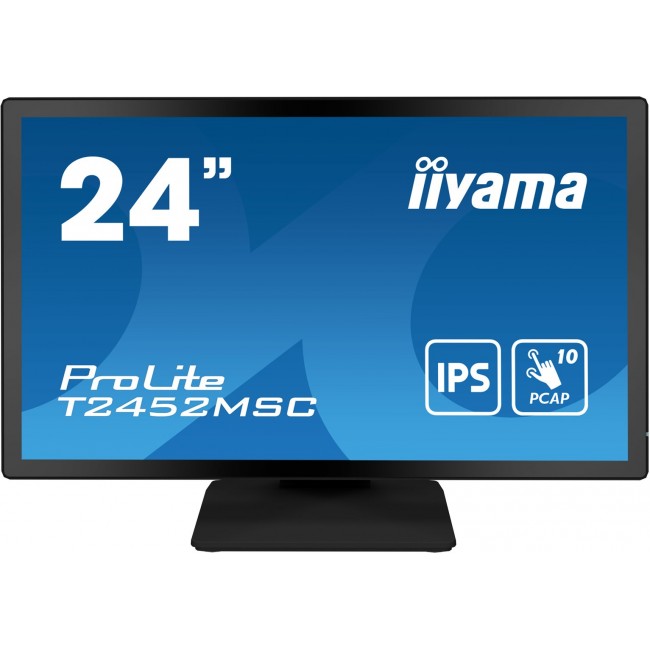 iiyama ProLite 23.8 PCAP 10pt touchscreen monitor featuring IPS panel technology, Edge-to-Edge glass design and anti fingerprint coating