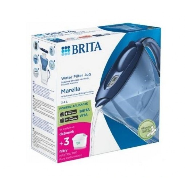 Brita Marella+3 Maxtra Pro PP filter jug (2.4 l blue) Brita Marella+3 Maxtra Pro PP filter jug (2.4 l blue)