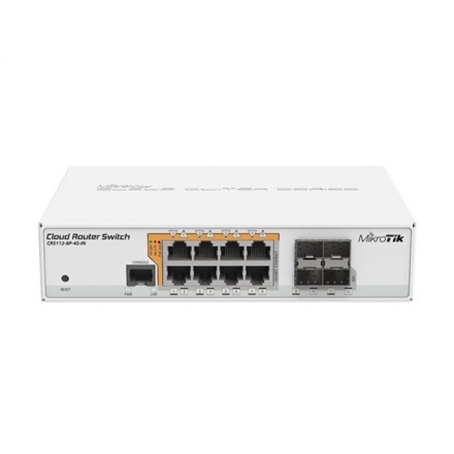 Mikrotik CRS112-8P-4S-IN network switch Gigabit Ethernet (10/100/1000) Power over Ethernet (PoE) White Mikrotik CRS112-8P-4S-IN network switch Gigabit Ethernet (10/100/1000) Power over Ethernet (PoE) White