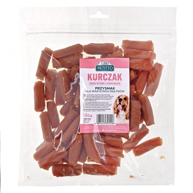 PETITTO Rice sticks with chicken - dog treat - 500g