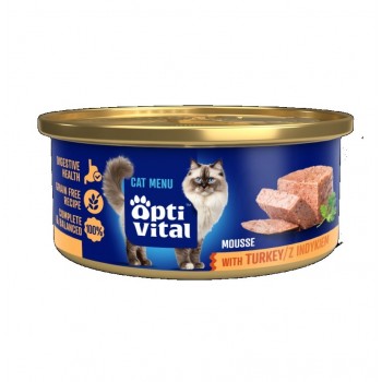 OPTIVITAL Fluffy mousse with turkey - wet cat food - 85g