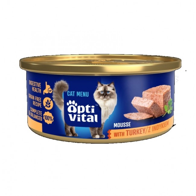 OPTIVITAL Fluffy mousse with turkey - wet cat food - 85g