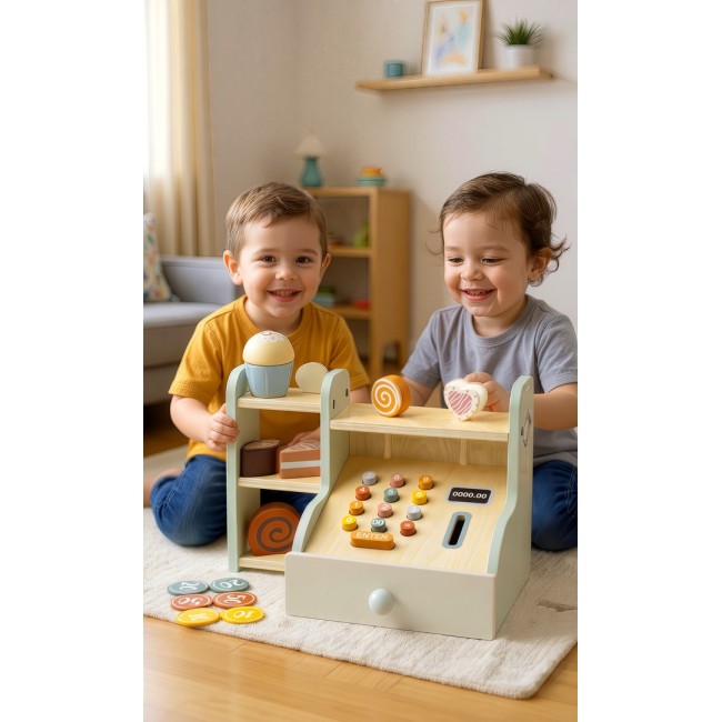 PROMIS Wooden Cash Register for Children