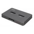 Digitus M.2 NVMe + M.2 SATA SSD docking station with SD Express card reader, USB-CTM