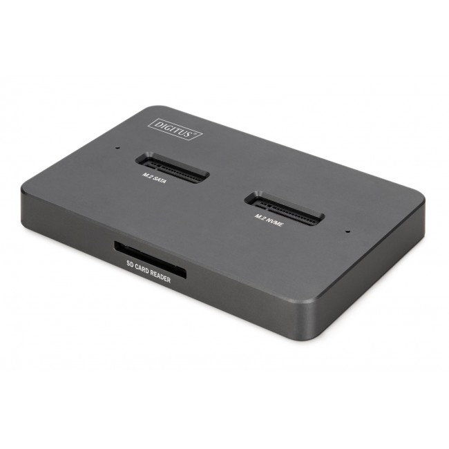 Digitus M.2 NVMe + M.2 SATA SSD docking station with SD Express card reader, USB-CTM
