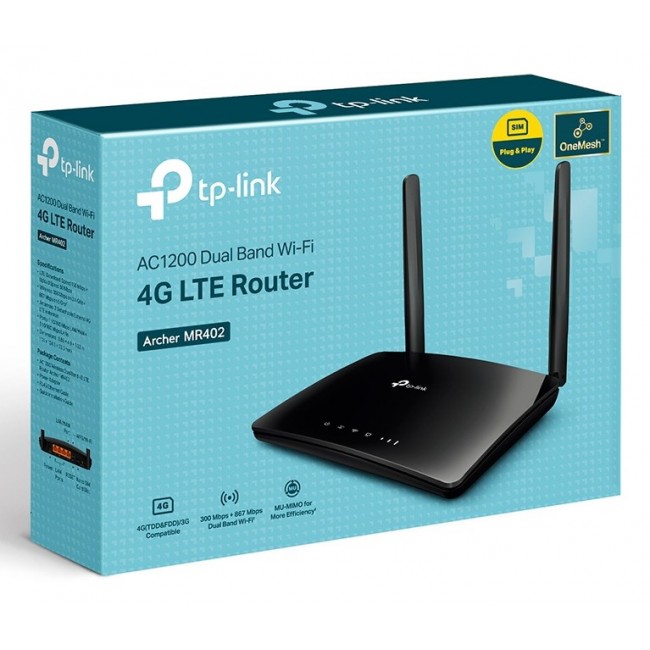 TP-Link Archer MR402 wireless router Fast Ethernet Dual-band (2.4 GHz / 5 GHz) 4G Black