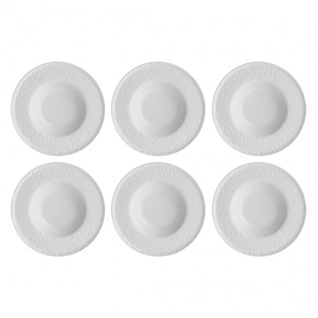 Set of 6 Bosco soup plates - White, 23 cm
