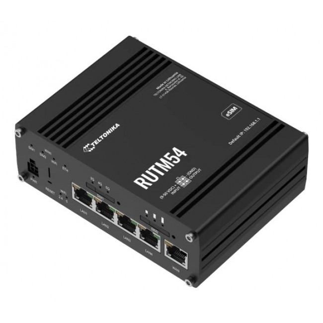 Teltonika RUTM54 wireless router Gigabit Ethernet Dual-band (2.4 GHz / 5 GHz) 5G Black Teltonika RUTM54 wireless router Gigabit Ethernet Dual-band (2.4 GHz / 5 GHz) 5G Black