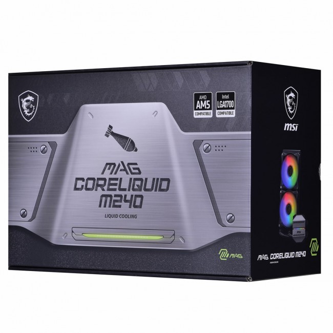 MSI MAG CORELIQUID M240 computer cooling system Processor All-in-one liquid cooler 24 cm Black