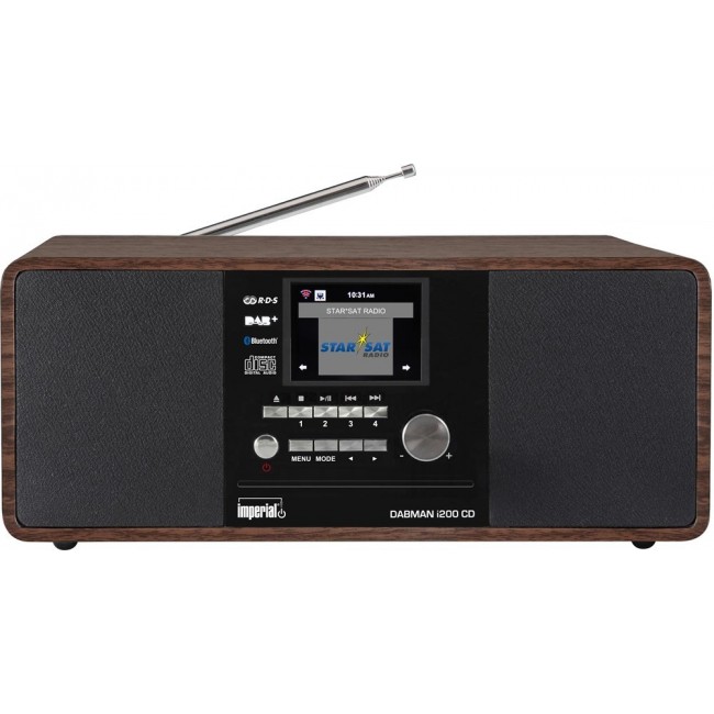 REHAU IMPERIAL DABMAN i200 CD Digital 20 W DAB+, FM, UKW Walnut MP3 playback REHAU IMPERIAL DABMAN i200 CD Digital 20 W DAB+, FM, UKW Walnut MP3 playback