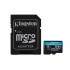 Kingston Technology 256GB microSDXC Canvas Go Plus Gen4 200MB/s A2 U3 V30 Card + Adapter