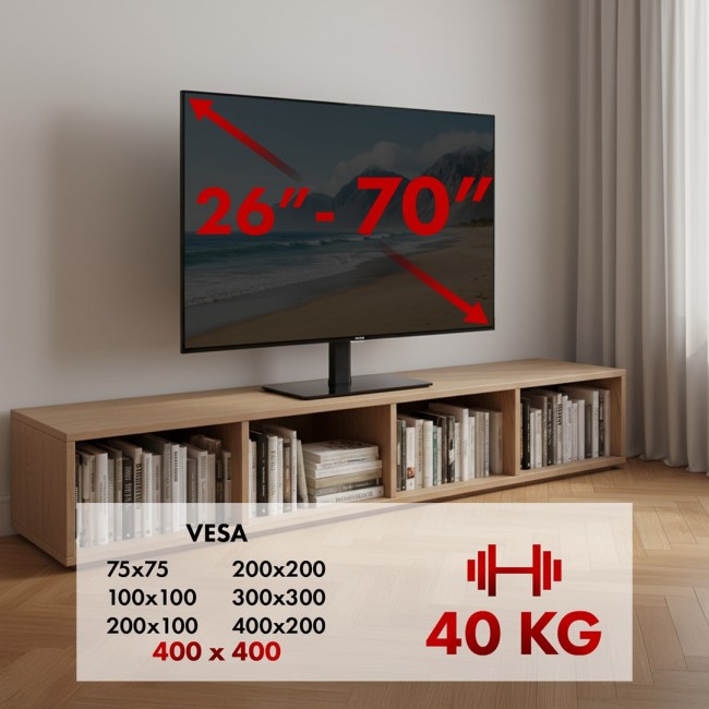 Maclean MC-450 Universal TV Stand for TV Cabinet max. 40kg, max. VESA 400x400 32-65