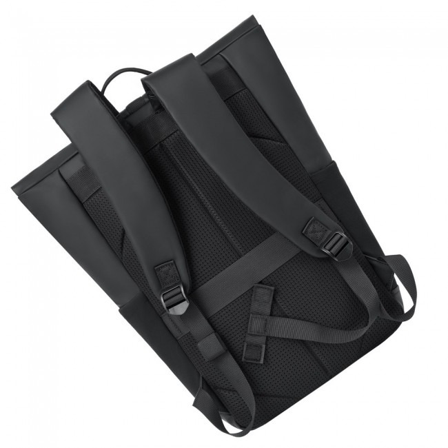 Rivacase Eden backpack Roll top backpack Black Polyester, PU leather