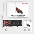 Axagon PCEM2-ND PCIe x8 - dual M.2 NVMe M-key slot adapter, RAID, dataswitch, w. SP & LP