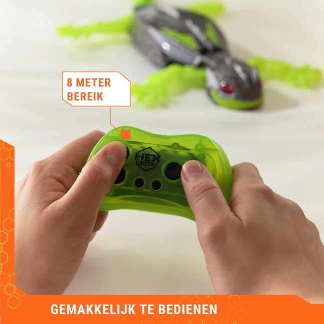 HEX BOTS | Interactive Toy Wall Crawler Gecko RC Robot | Green/Grey