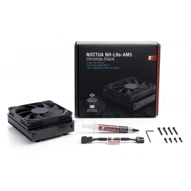 Noctua NH-L9A-AM5 CHROMAX.BLACK computer cooling system Processor Air cooler 9.2 cm 1 pc(s) Noctua NH-L9A-AM5 CHROMAX.BLACK computer cooling system Processor Air cooler 9.2 cm 1 pc(s)