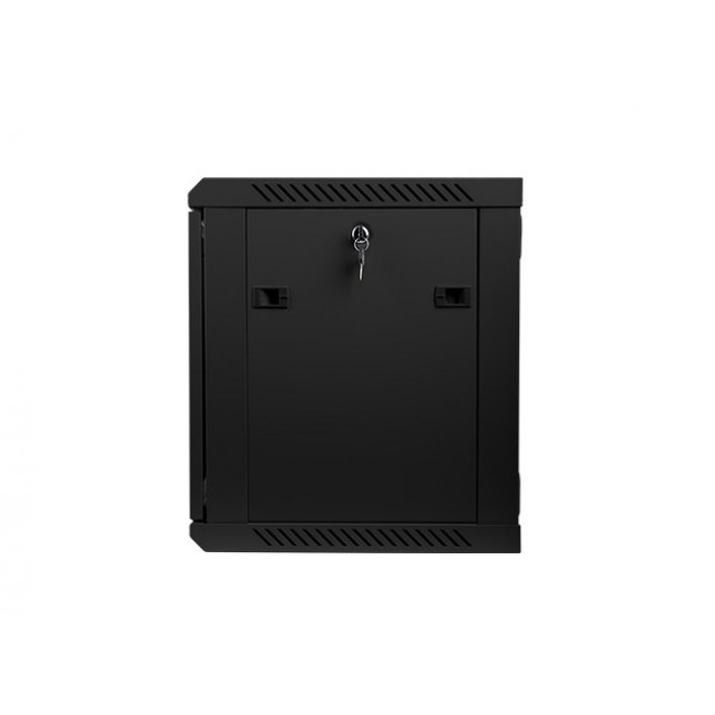 Lanberg 19'' wall-mounted installation cabinet 9U 600x450mm black (glass door)