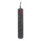 Activejet black power strip with cord ACJ COMBO 5G/5M/BEZP. AUTO/CZ