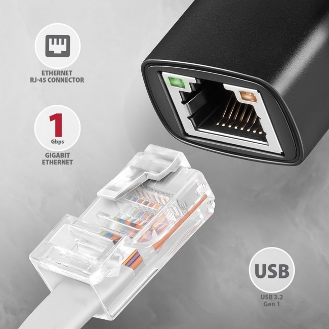Axagon ADE-ARC USB-C 3.2 Gen 1 - Gigabit Ethernet 10/100/1000 Adapter - Adapter - Digital/Daten 1000 Mbit/s