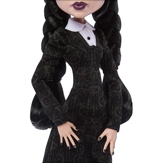 Monster High x Wednesday Collectible Doll, Wednesday Addams in Black Dress with Thing Accessory