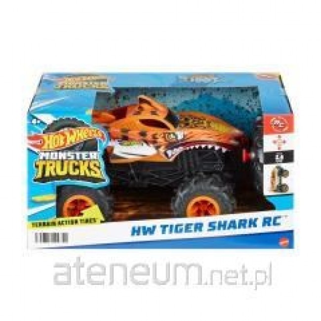 Hot Wheels Monster Trucks RC HW Tiger Shark RC in 1:24 Scale, Remote-Control Toy Truck
