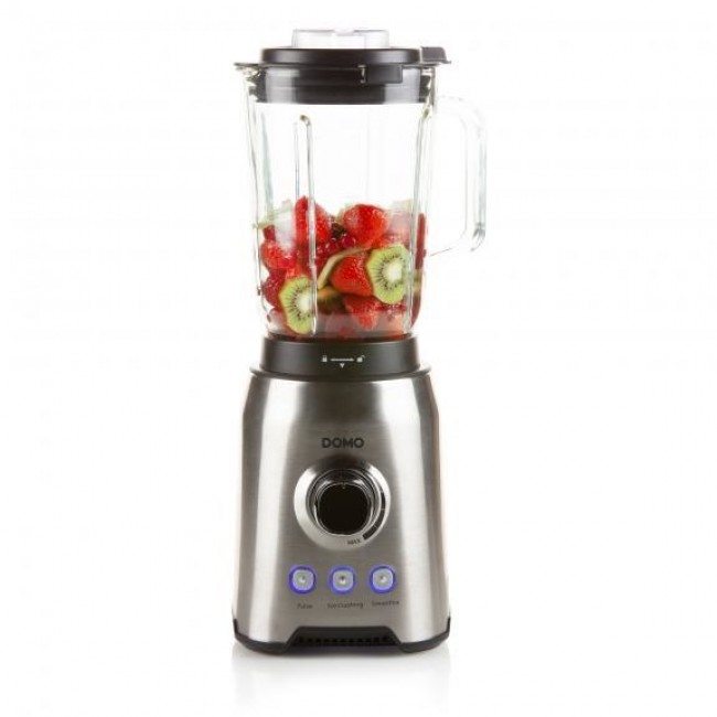 Domo DO710BL blender 1.5 L Cooking blender 1000 W Black, Stainless steel, Transparent