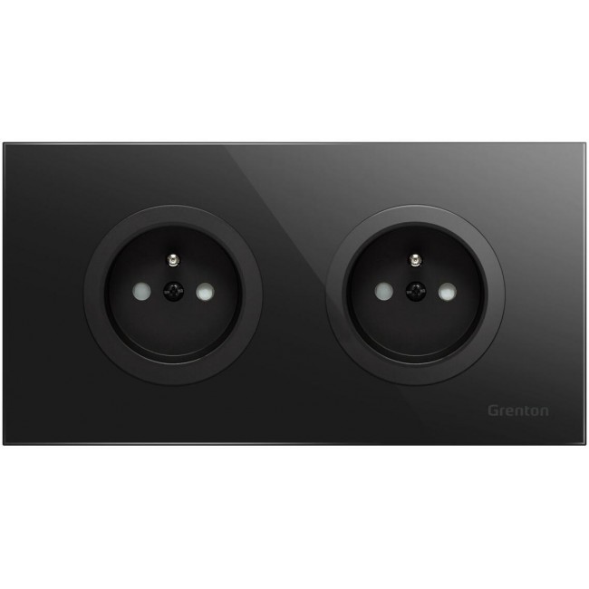 Double socket type F SOCKET black Grenton Double socket type F SOCKET black Grenton