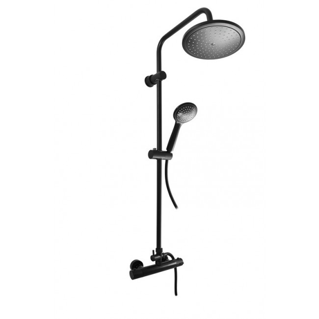 THERMOSTATIC SHOWER MIXER SET BLACK MATT