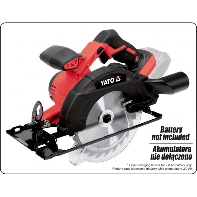 YATO CIRCULAR SAW 165mm 18V W/O BATTERIES AND CHARGER YATO CIRCULAR SAW 165mm 18V W/O BATTERIES AND CHARGER
