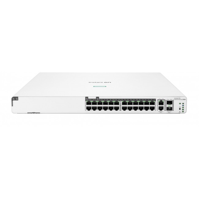HPE Aruba Networking Networking Instant On Switch 20p Gigabit CL4 4p Gigabit CL6 PoE 2p 10GBT 2p SFP+ 370W 1960