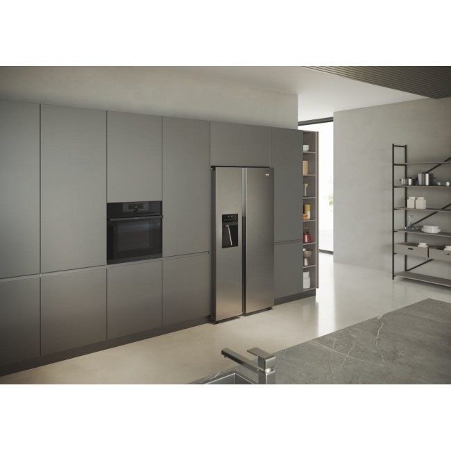 Haier SBS 90 Serie 5 HSR5918DIMP Free-standing double-sided fridge-freezer combination 511 l D Platinum, stainless steel Haier SBS 90 Serie 5 HSR5918DIMP Free-standing double-sided fridge-freezer combination 511 l D Platinum, stainless steel