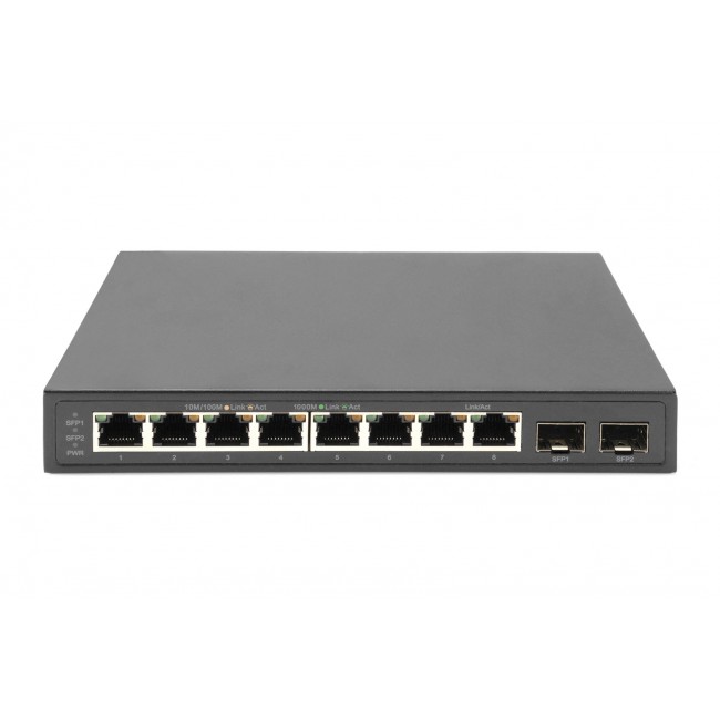 Digitus 8-Port Gigabit + 2 Gigabit SFP Ethernet, Unmanaged Switch Digitus 8-Port Gigabit + 2 Gigabit SFP Ethernet, Unmanaged Switch