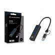 Conceptronic DONN07BA USB to Gigabit Network Adapter with 3-Port USB Hub, USB-A x 3, Wake-on-LAN, 2-in-1 USB-C USB-A Cable