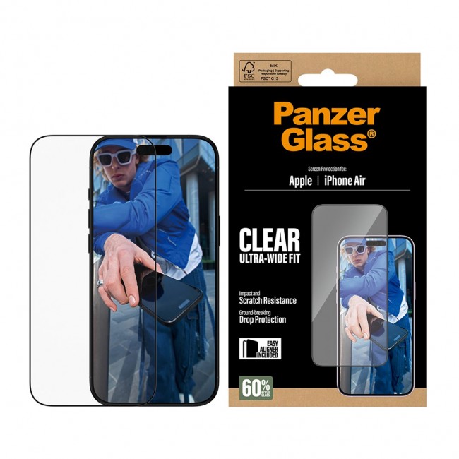 PanzerGlass Screen Protector iPhone Air | Ultra-Wide Fit w. EasyAligner Clear screen protector Apple 1 pc(s) PanzerGlass Screen Protector iPhone Air | Ultra-Wide Fit w. EasyAligner Clear screen protector Apple 1 pc(s)